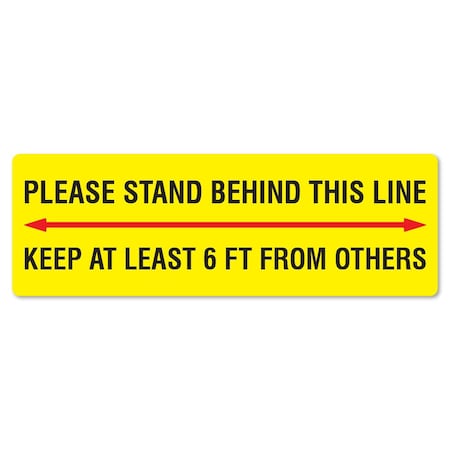 Signmission Stand Behind This Line 6ft From Others Non-Slip Floor Graphic, 16" x 16", FD-R-16-99981 FD-R-16-99981